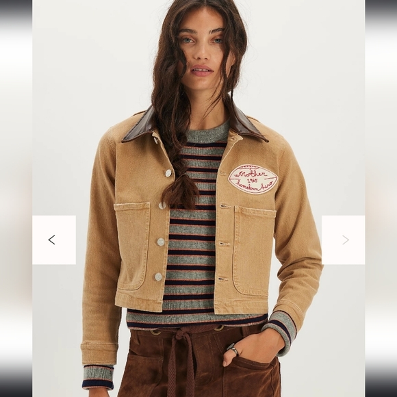 MOTHER Utility Jacket in Tan with Brown Accents - Picture 3 of 11